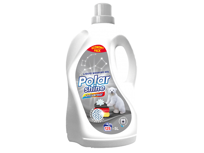 ГЕЛЬ ДЛЯ ПРАННЯ POLAR SHINE UNIVERSAL БІЛИХ І КОЛЬОРОВИХ ТКАНИН 5Л